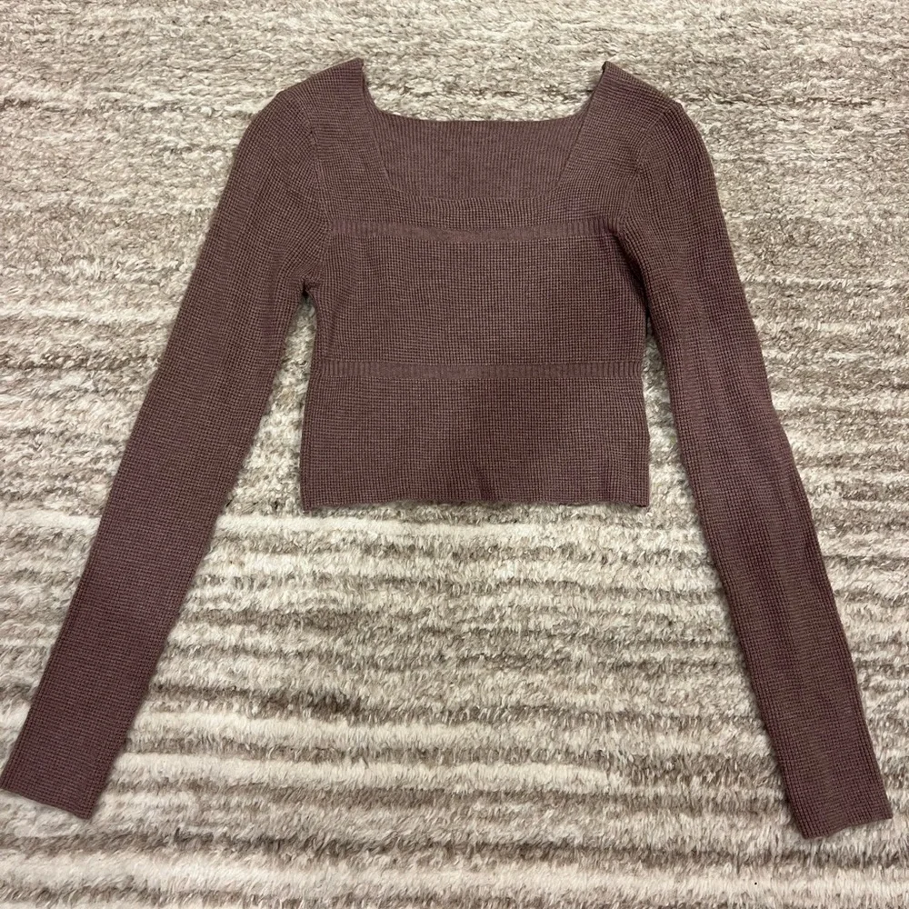 Brown Fitted Long Sleeve